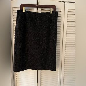 Ralph Lauren Purple Label black/grey cashmere /  wool tweed pencil skirt size 10